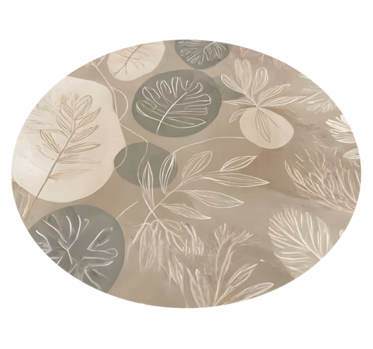 Neutral Botanical Abstract dining room vinyl carpet - TenStickers