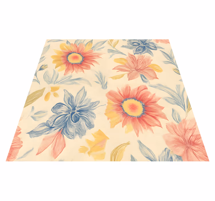 Floral burst kitchen vinyl carpet - TenStickers