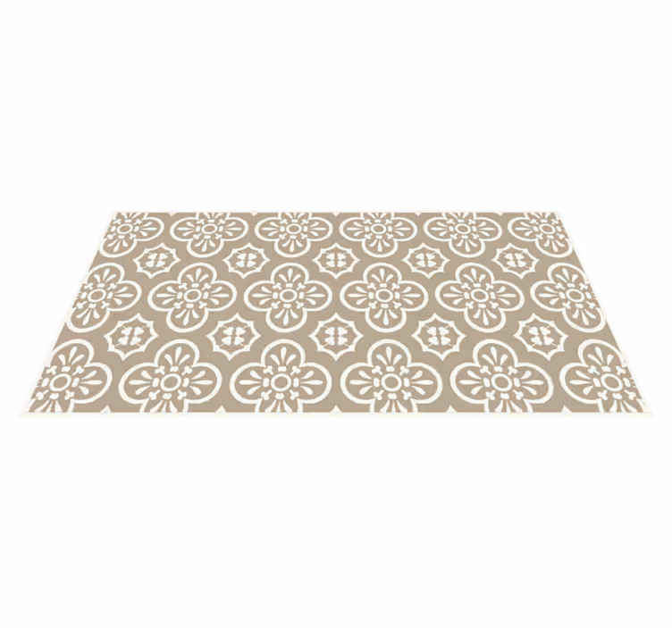 Monochromatic Encaustic Border dining room vinyl carpet - TenStickers