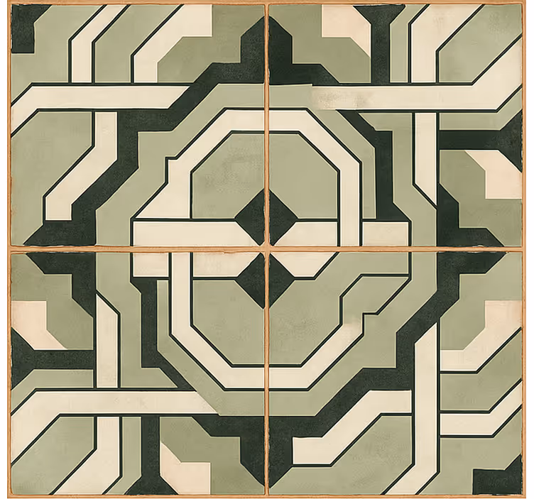 Moroccan Geometric Interlace dining room vinyl carpet - TenStickers