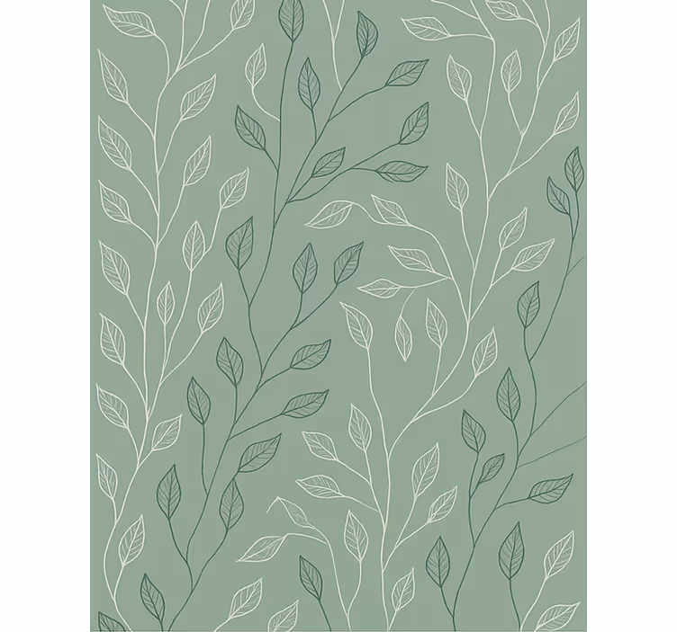 Clean Botanical Overlay dining room vinyl carpet - TenStickers