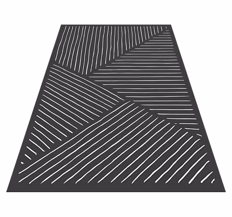 White wavy lines  kitchen vinyl carpet - TenStickers