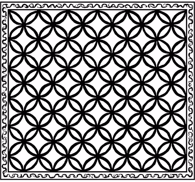Black white ornate  kitchen vinyl carpet - TenStickers