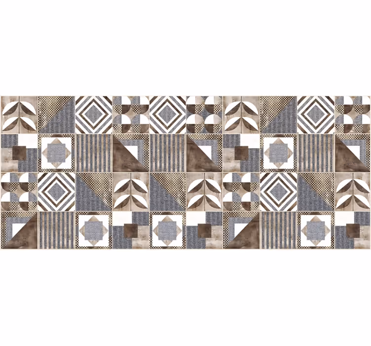 Brown Cementine mosaic vinyl carpet - TenStickers