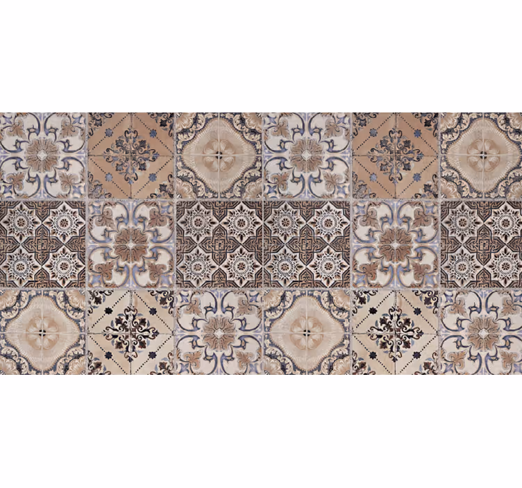 Rust Baroni Kitchen tile vinyl carpet - TenStickers