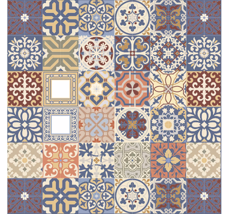Simple Portuguese pattern tile vinyl carpet - TenStickers