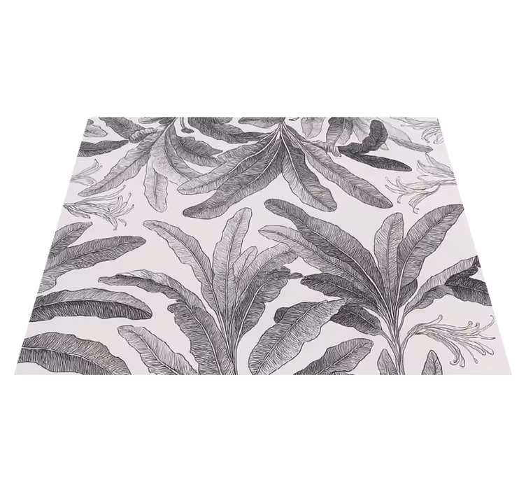 Graceful grey palms kitchen vinyl carpet - TenStickers
