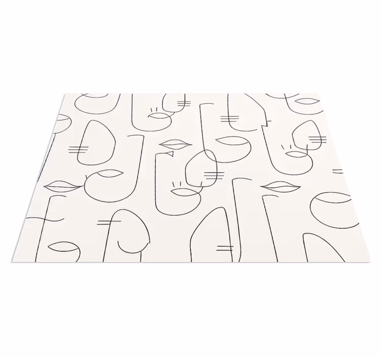 Kitchen vinyl carpet with abstract face design - TenStickers