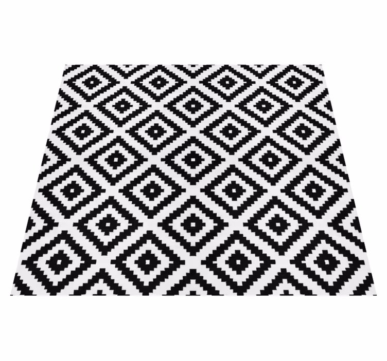 Kitchen vinyl carpet black modern squares - TenStickers