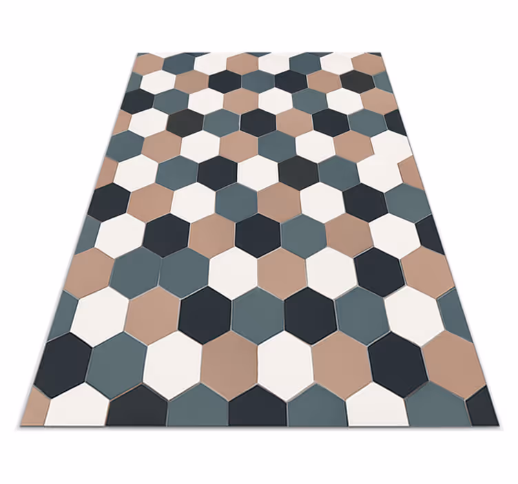 Kitchen vinyl carpet in modern hexagonal design - TenStickers