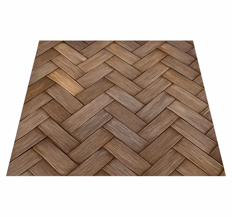 Living room vinyl carpet braided wood style - TenStickers