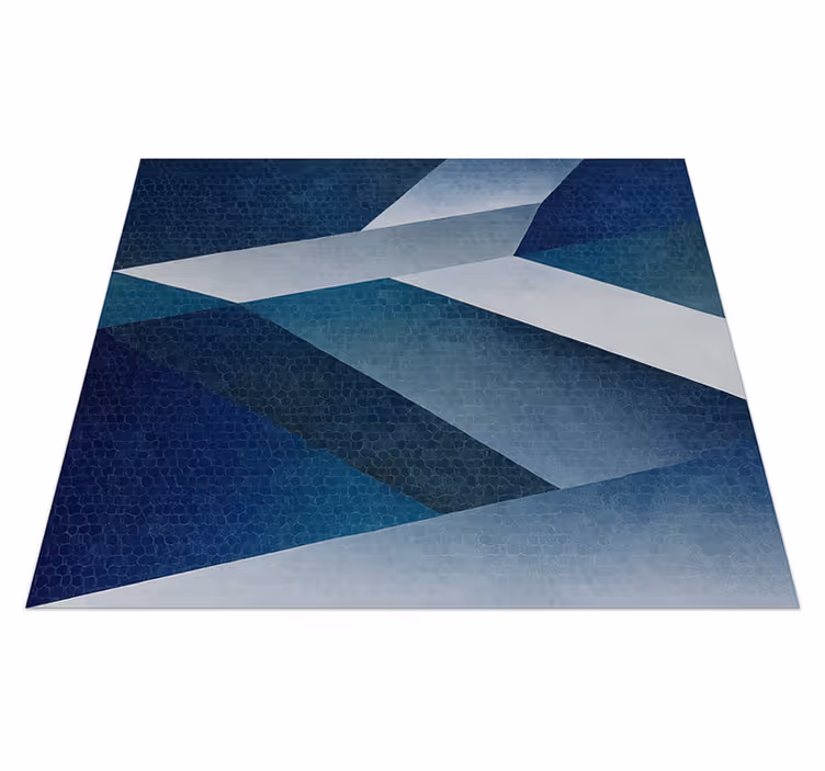 Living room vinyl carpet blue shards design - TenStickers