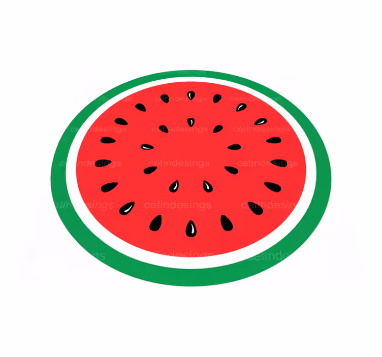 Circular vinyl carpet whole watermelon design - TenStickers