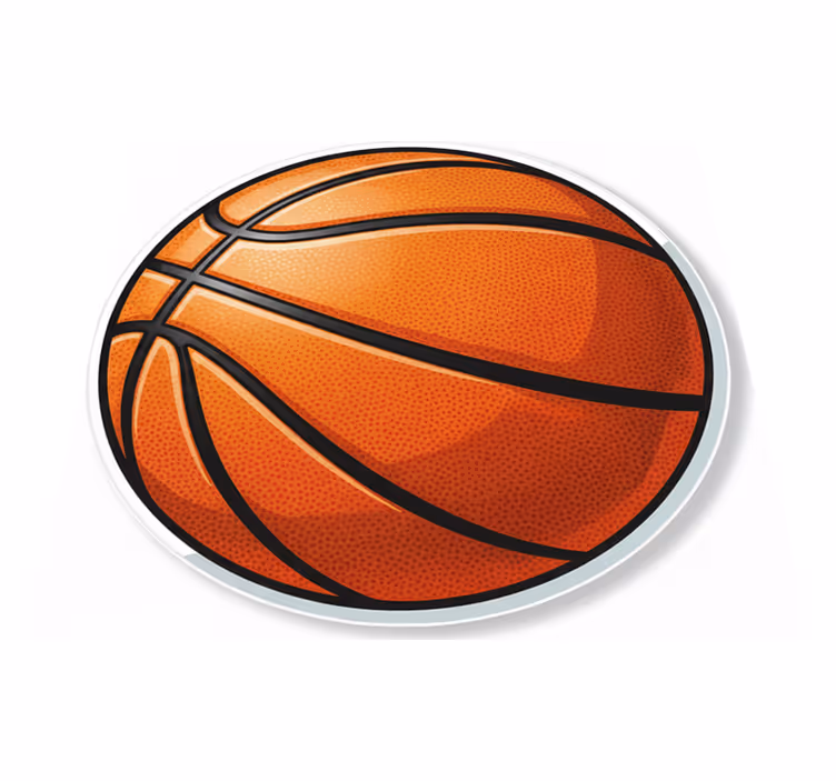 Circular vinyl carpet orange basketball - TenStickers