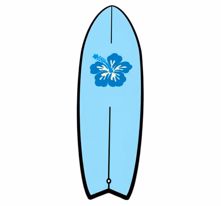 Nature vinyl carpet hawaiian flower surfboard - TenStickers