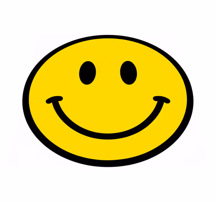 Circular vinyl carpet with smiley face design - TenStickers