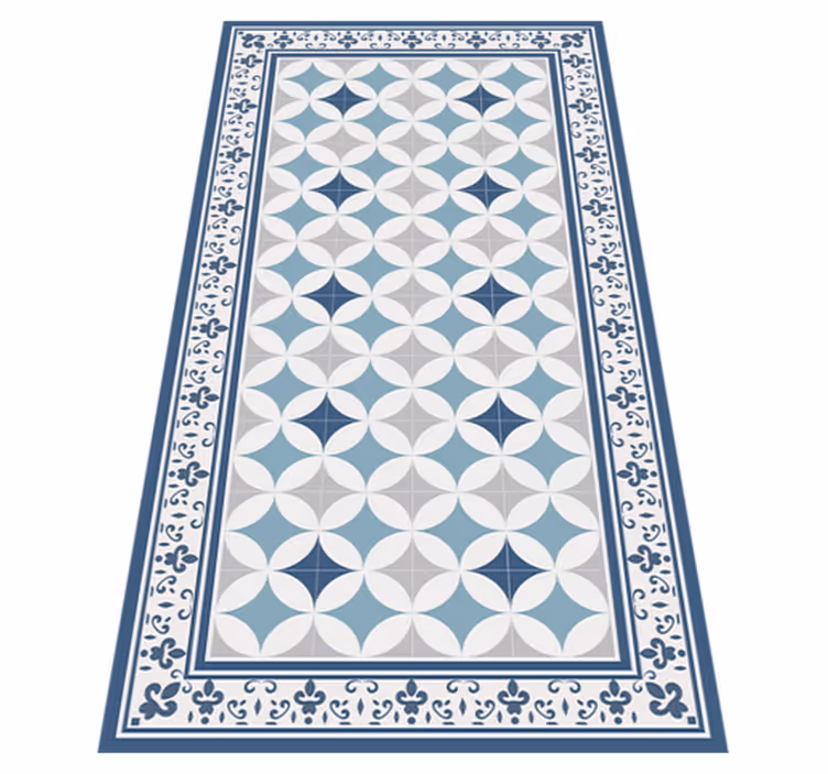 Kitchen vinyl carpet in azure tile design - TenStickers