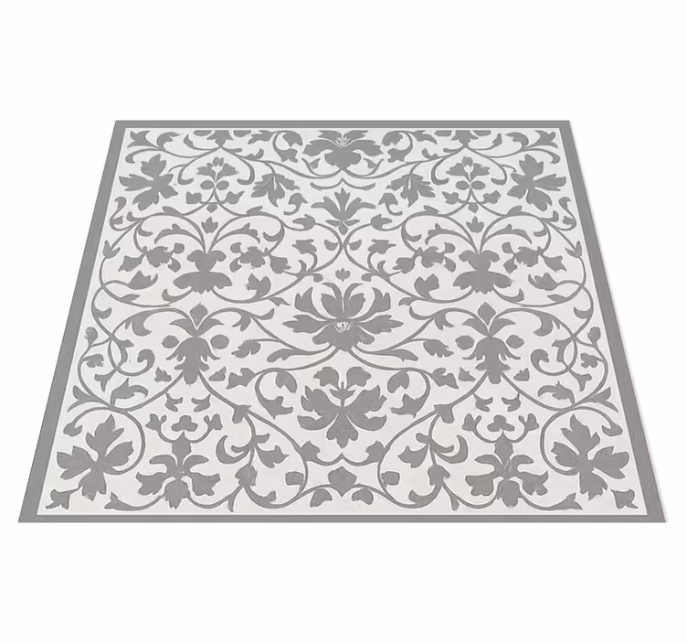 Elegant grey arabesque kitchen vinyl carpet - TenStickers