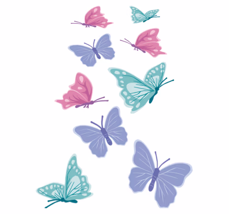 Pastel colour butterflies animal vinyl carpet - TenStickers