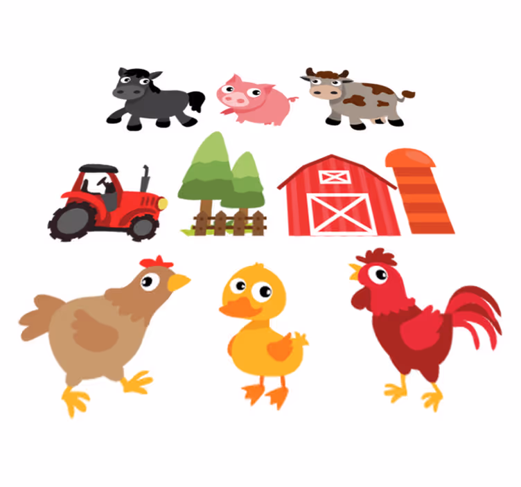 Colorful farm animal vinyl carpet - TenStickers