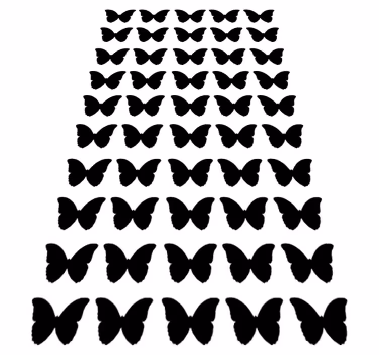 Animal vinyl carpet with black flying butterflies - TenStickers