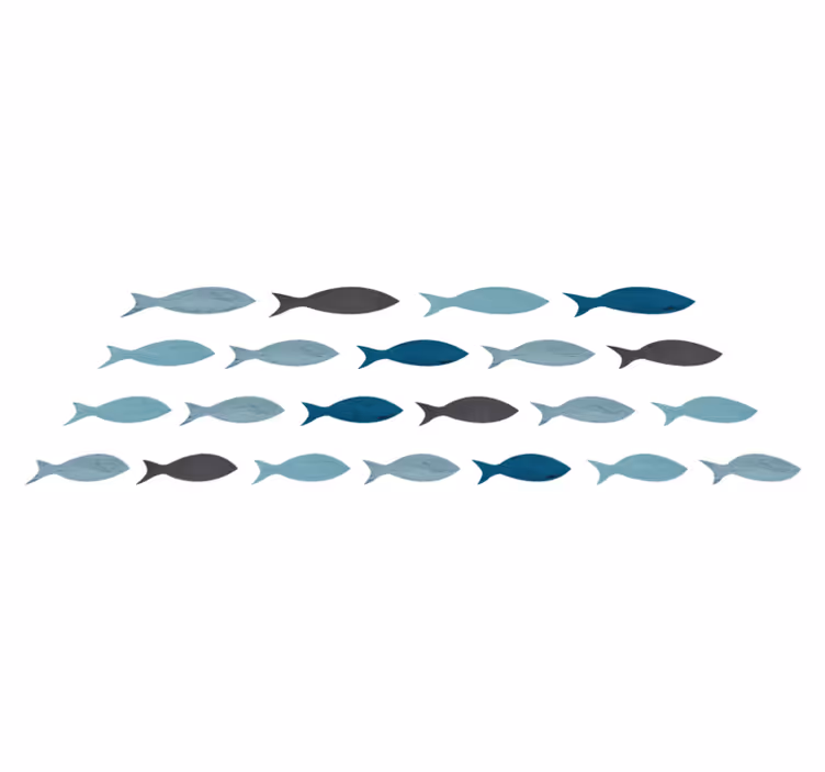 Animal vinyl carpet blue fish silhouettes - TenStickers