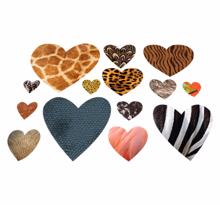 Animal vinyl carpet animal print hearts - TenStickers