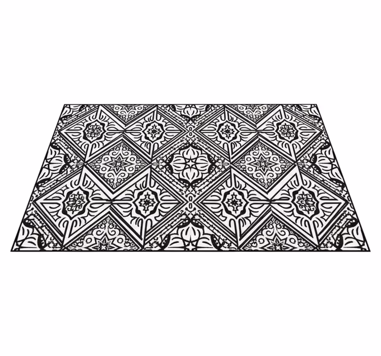 Bold contrast kaleidoscope kitchen vinyl carpet - TenStickers