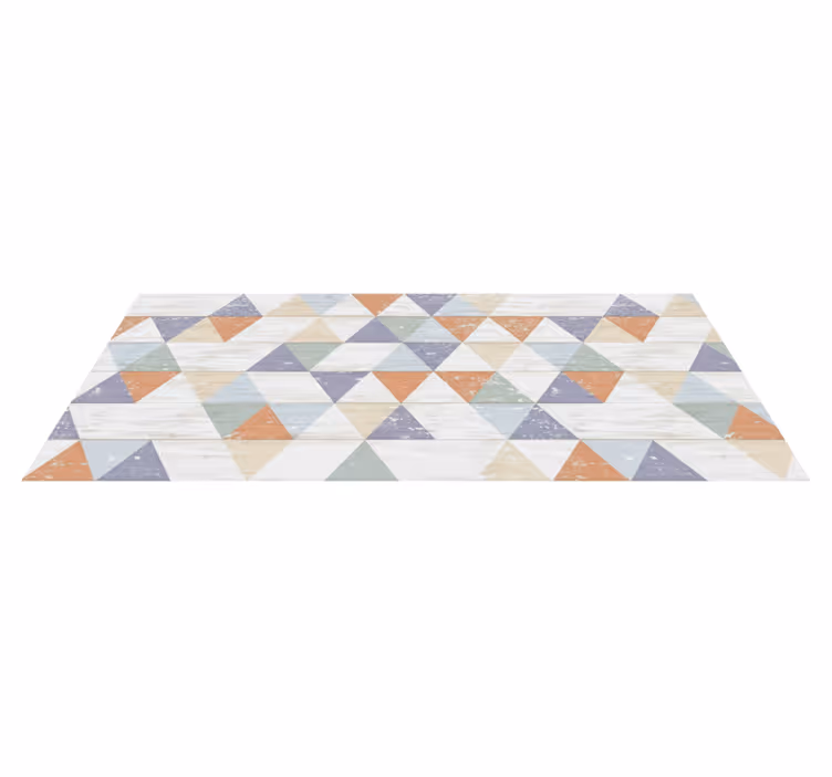 Kitchen vinyl carpet in pastel timber triangles - TenStickers