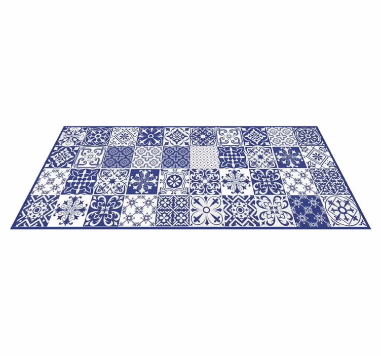 Kitchen vinyl carpet cobalt porcelain mosaic - TenStickers