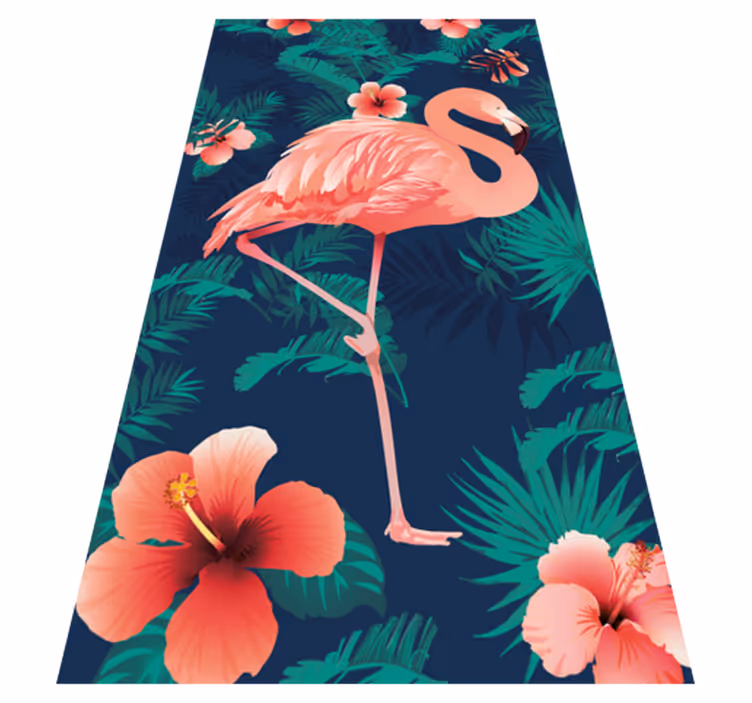 Tropical pink flamingos animal vinyl carpet - TenStickers