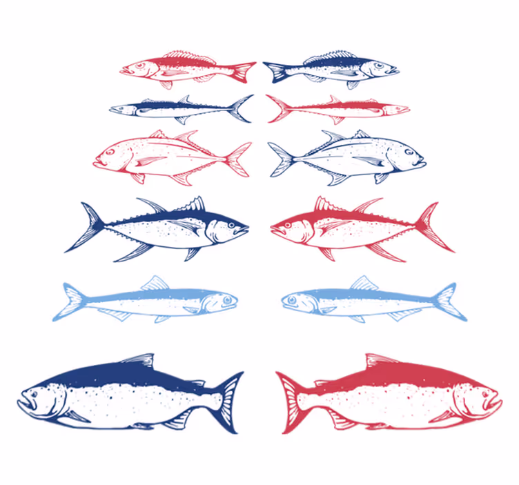 Animal vinyl carpet hand drawn fish design - TenStickers