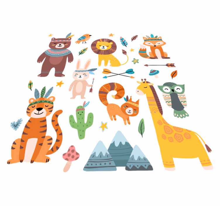 Baby wild animals animal vinyl carpet - TenStickers