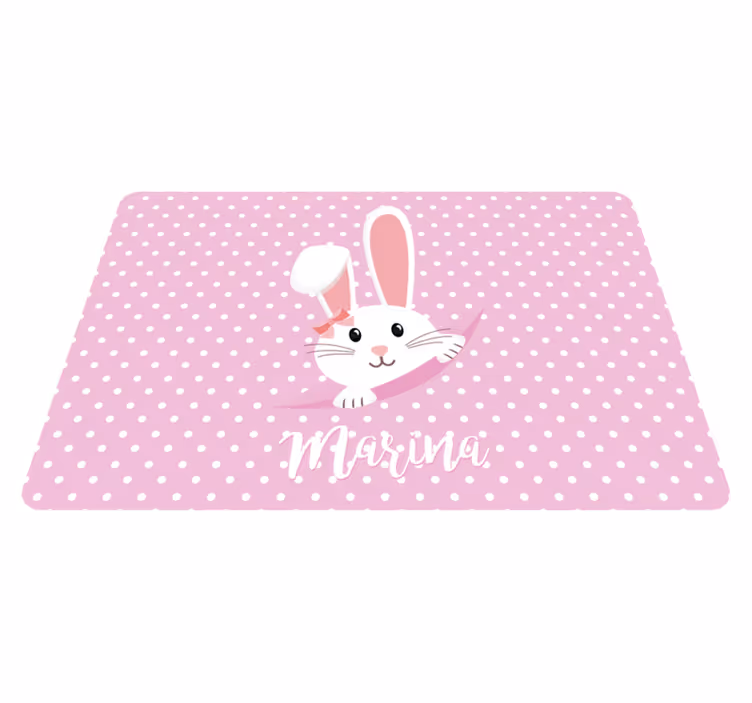 Animal vinyl carpet cute bunny for girl with name - TenStickers