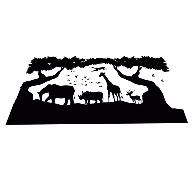 Black and white savannah animal vinyl carpet - TenStickers