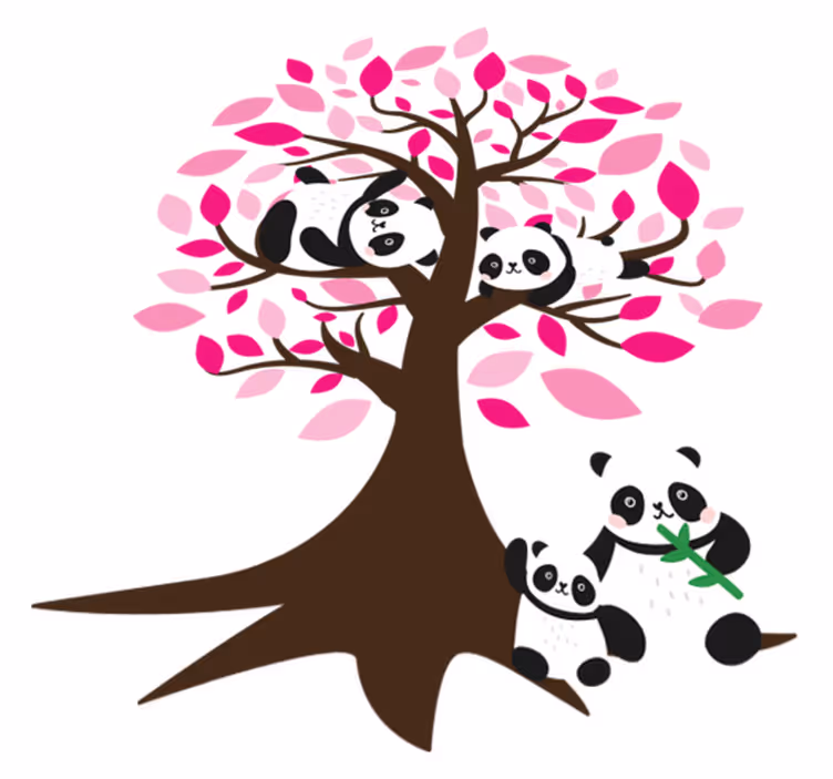 Animal vinyl carpet with panda tree design - TenStickers