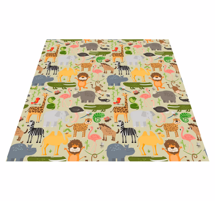 Animal vinyl carpet jungle animals design - TenStickers