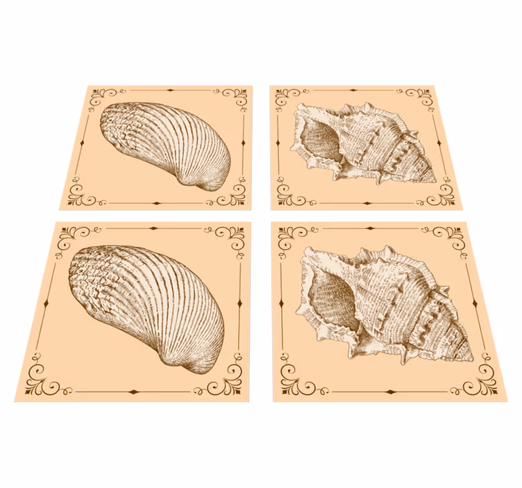 Animal vinyl carpet vintage seashells - TenStickers