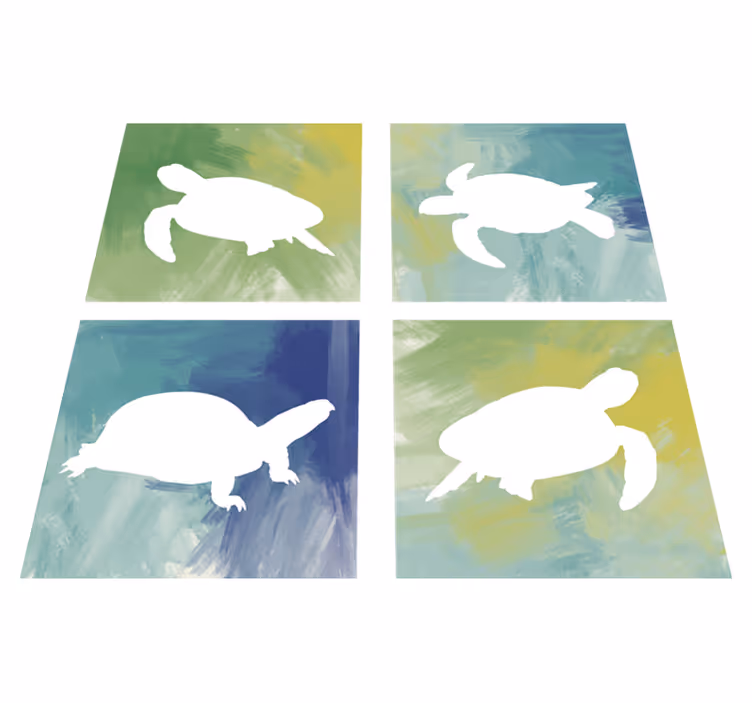 Animal vinyl carpet colorful turtle pack tile - TenStickers