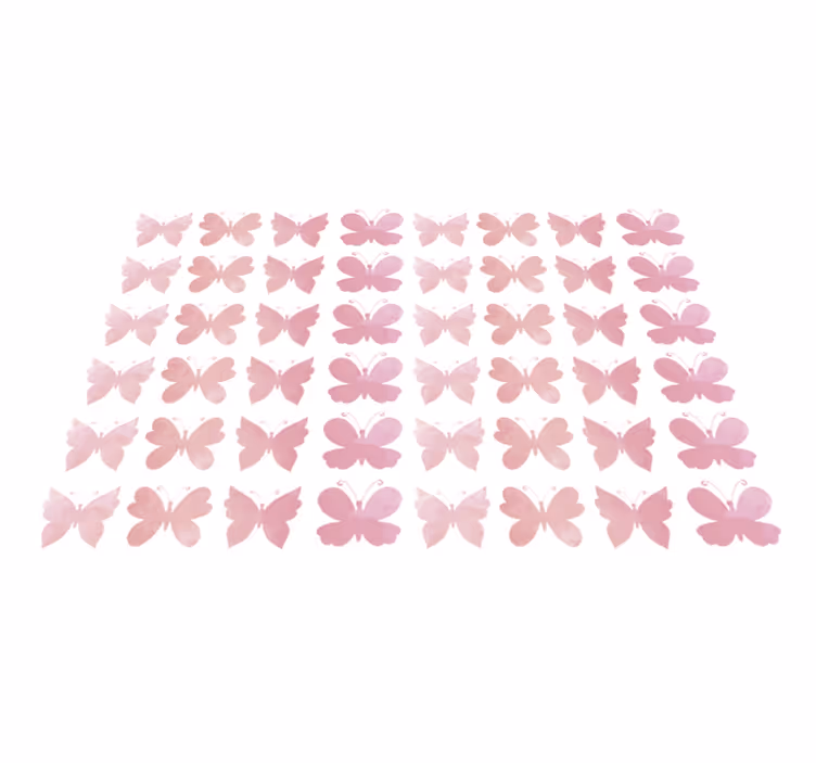Animal vinyl carpet with pink butterfly design - TenStickers