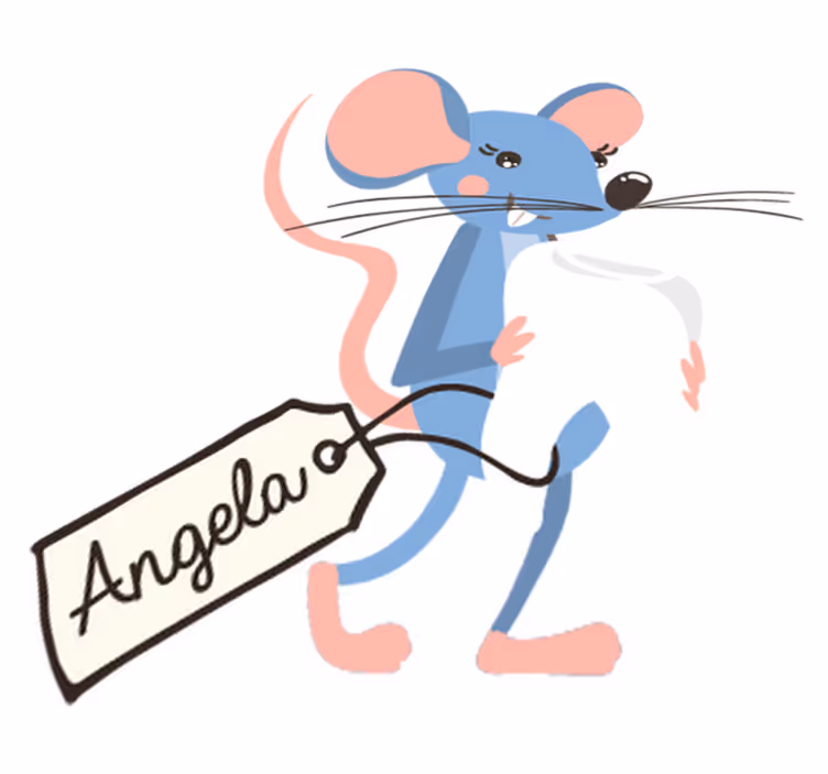 Animal vinyl carpet blue mouse with name - TenStickers