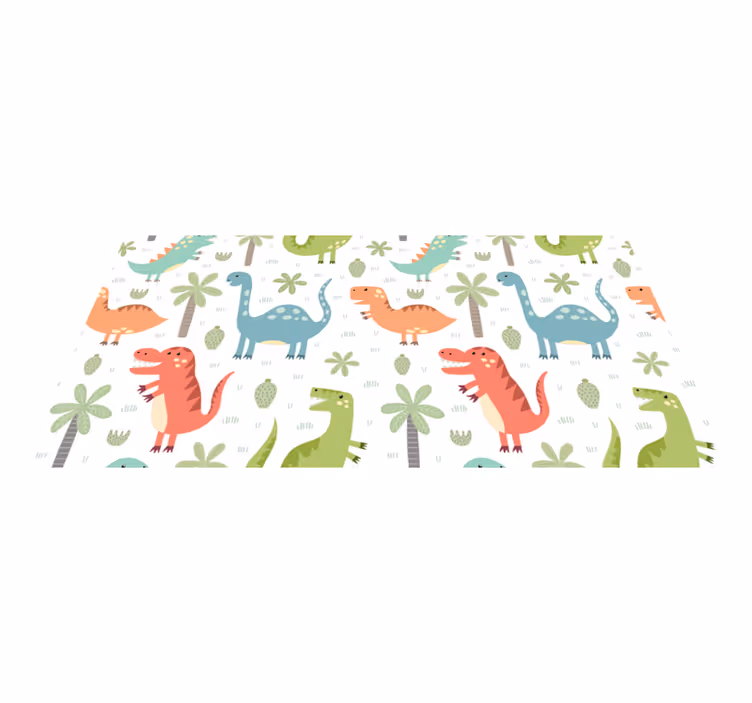 Happy dinosaur animal vinyl carpet - TenStickers