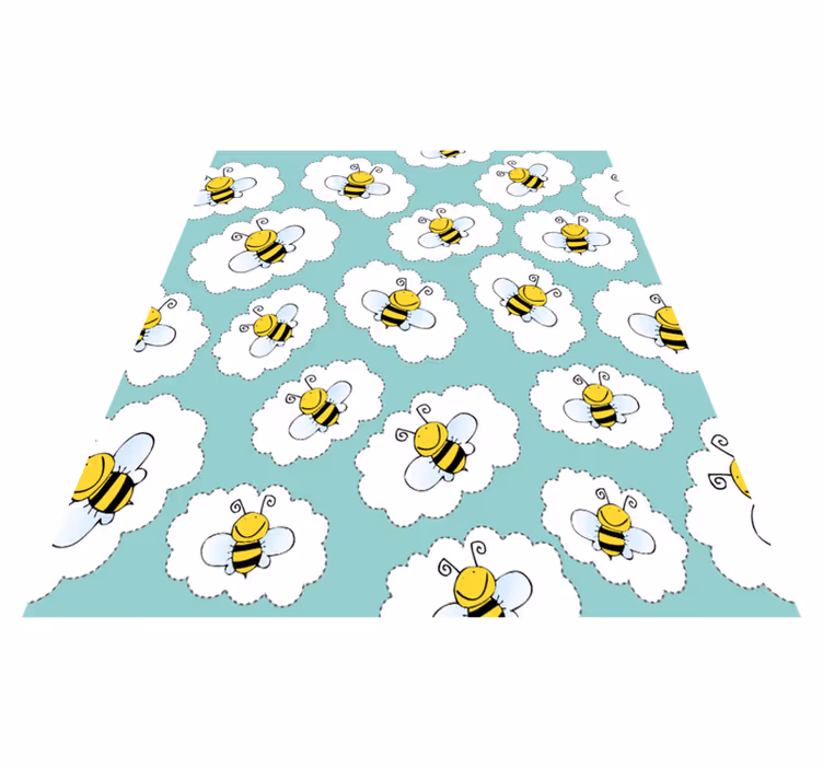 Animal vinyl carpet with white trees and bees - TenStickers