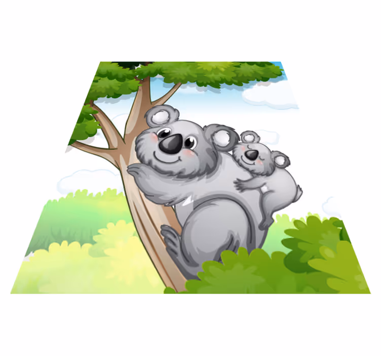 Animal vinyl carpet mother and baby koala - TenStickers