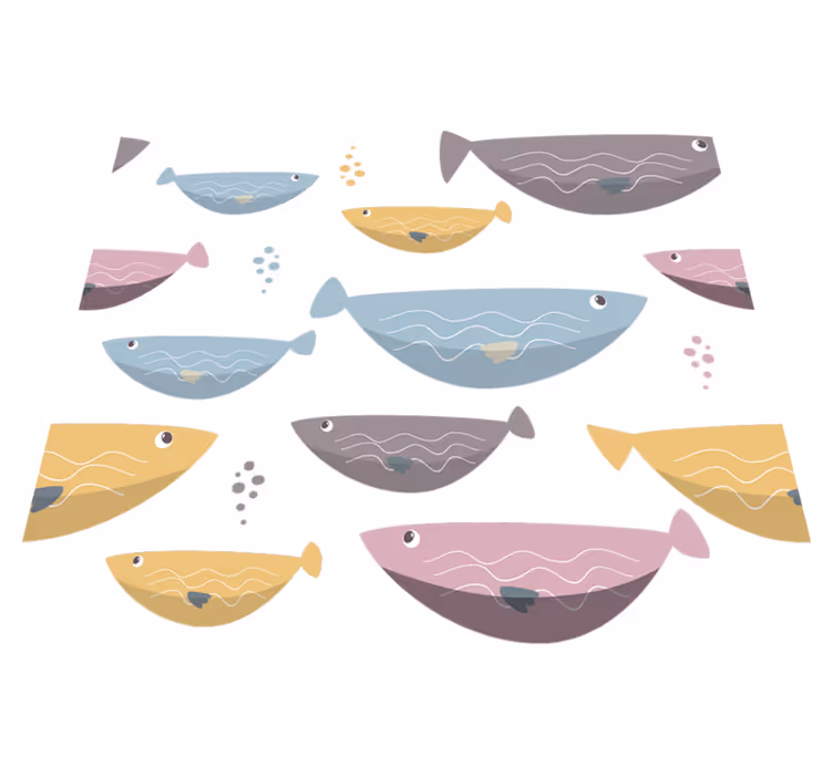 Animal vinyl carpet colorful fish for children - TenStickers