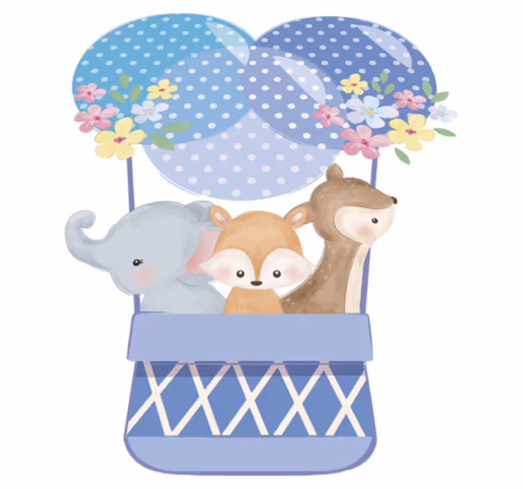 Animal vinyl carpet watercolor animals balloon - TenStickers