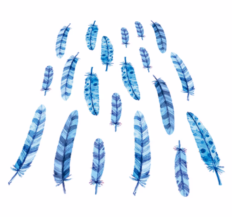 Animal vinyl carpet with blue feathers for kids - TenStickers
