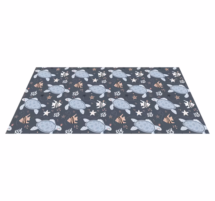 Animal vinyl carpet turtles and fish under sea - TenStickers