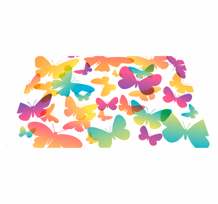 Animal vinyl carpet with gradient butterflies - TenStickers