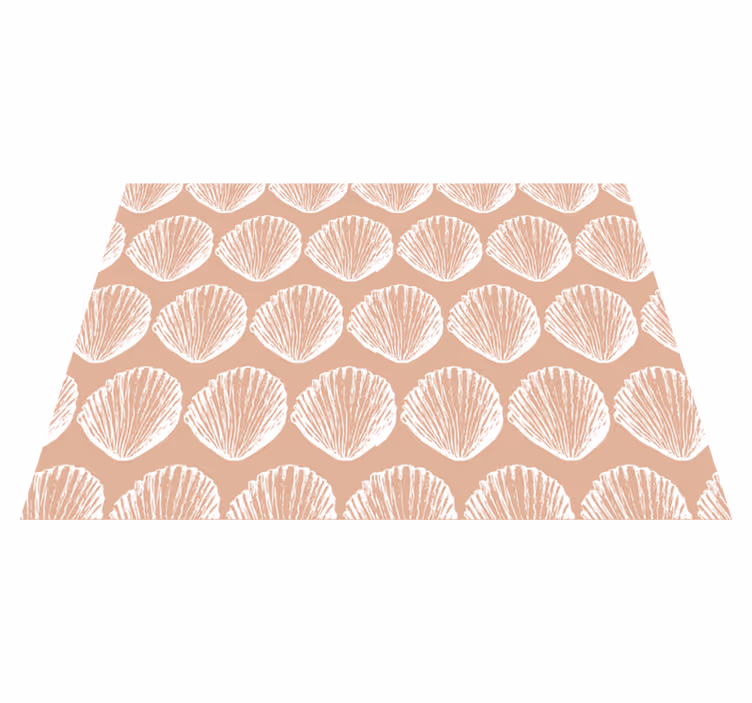 Animal vinyl carpet retro seashell pattern beige - TenStickers